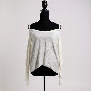 Generation Love Ivory Split Back Open Shoulder Balletcore Sleeve Top- Sample